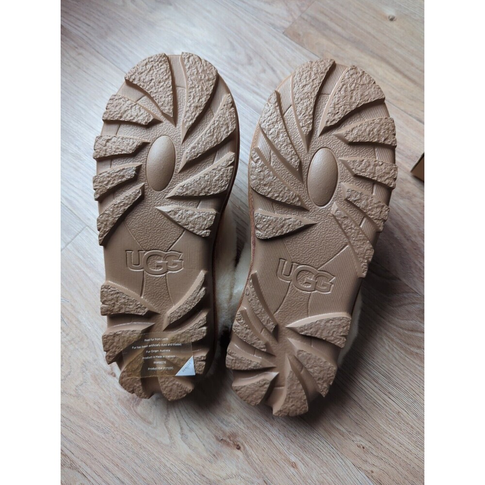 UGG Coquette Shearling Lined Slip On Slippers Chestnut Womens 7 EU 38 - Picture 8 of 11
